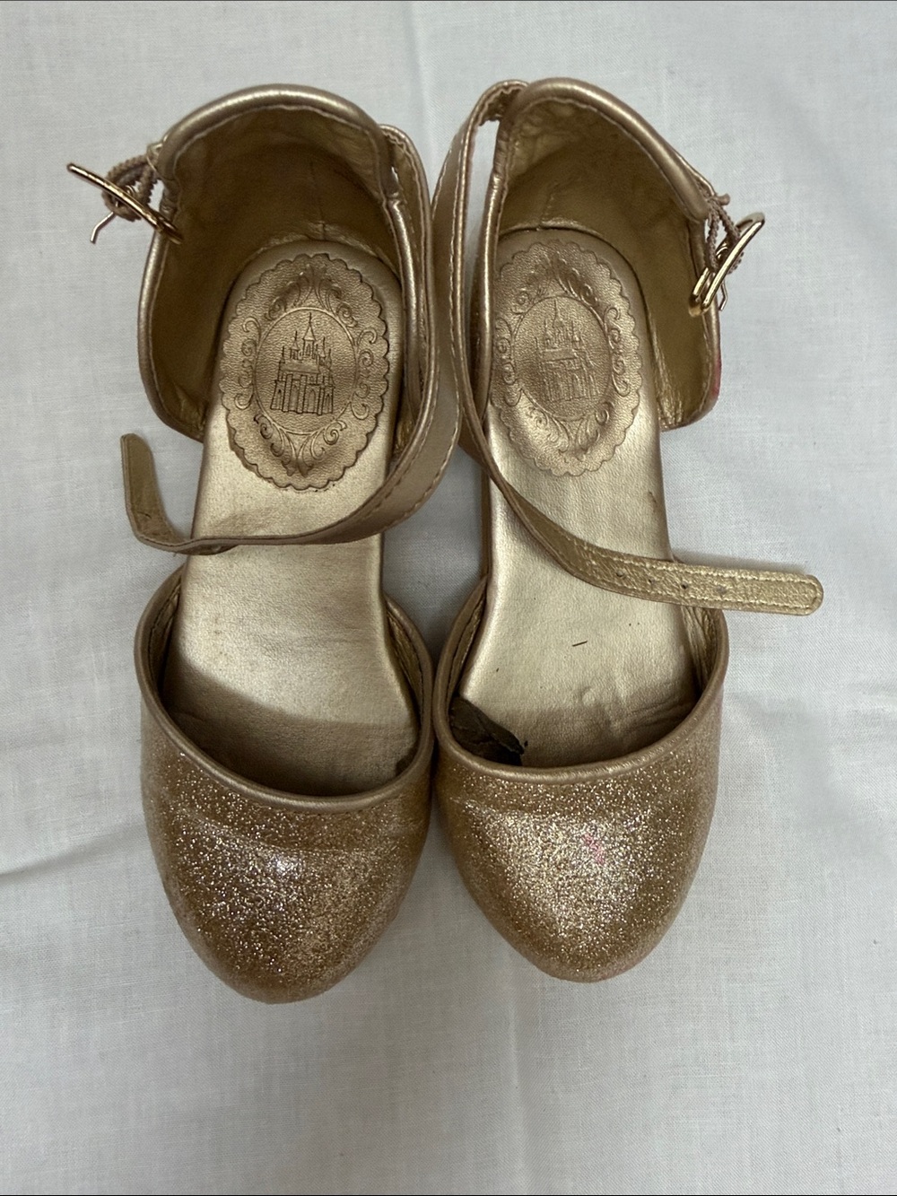 Disney Princess Gold Glitter Ankle-Strap girls's Heels